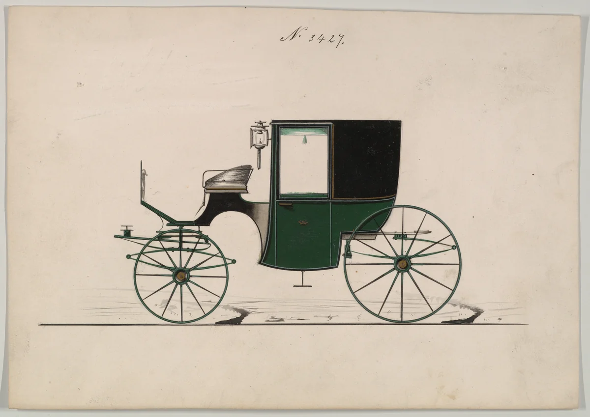 Brougham #3427 by Brewster & Co., drawing, 1878