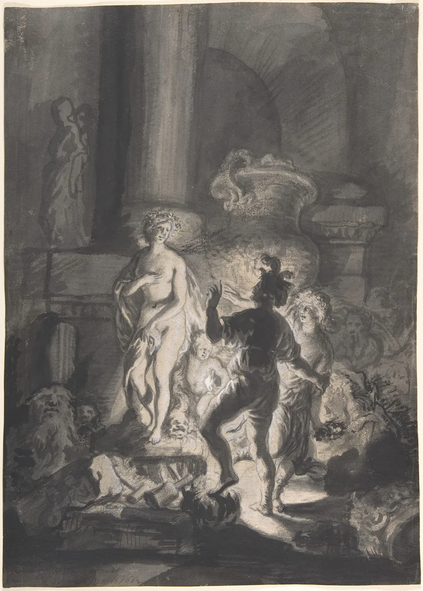 Pygmalion by Joachim von Sandrart, drawing, 1662