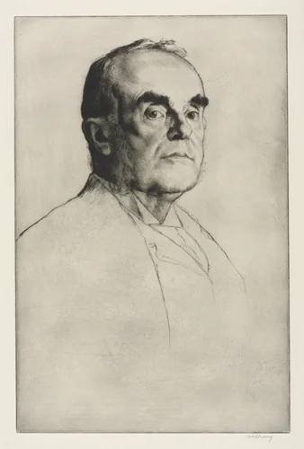 James E. Christie by William Strang, print, 1911