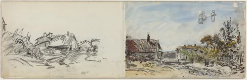 A Village near Brezins by Johan Barthold Jongkind, drawing, 1880-1891