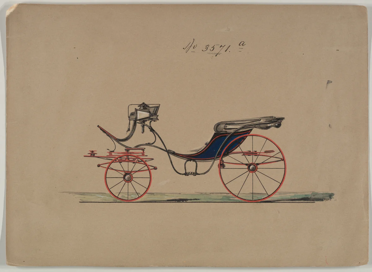 Design for Cabriolet or Victoria, no. 3571a by Brewster & Co., drawing, 1880