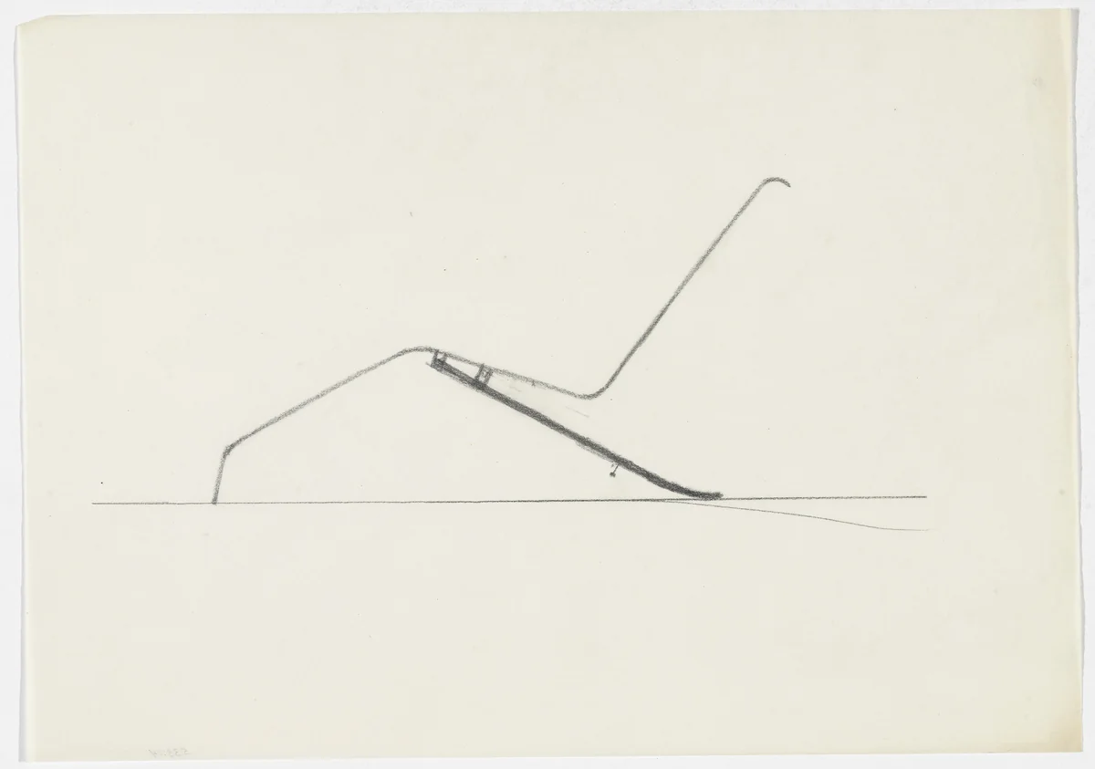 Reclining Chair without Arms (Elevation sketch) by Ludwig Mies van der Rohe, mies van der rohe archive, 1926