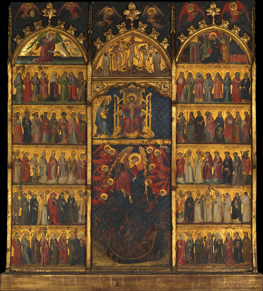 The Trinity Adored by All Saints by Spanish Painter, painting, 1395-1405