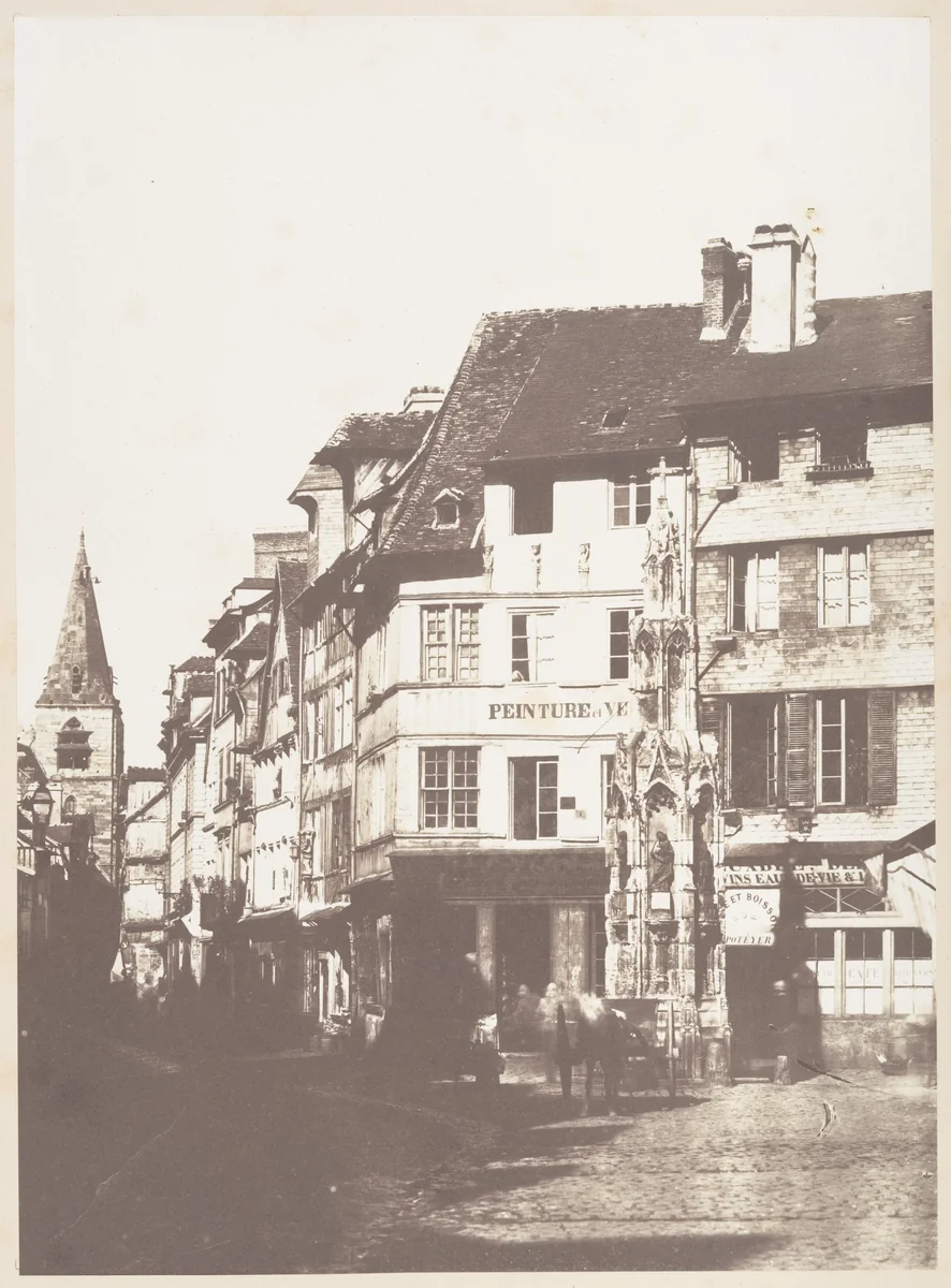 Fontaine de la Croix de Pierre, Rouen by Edmond Bacot, photograph, 1852-1854