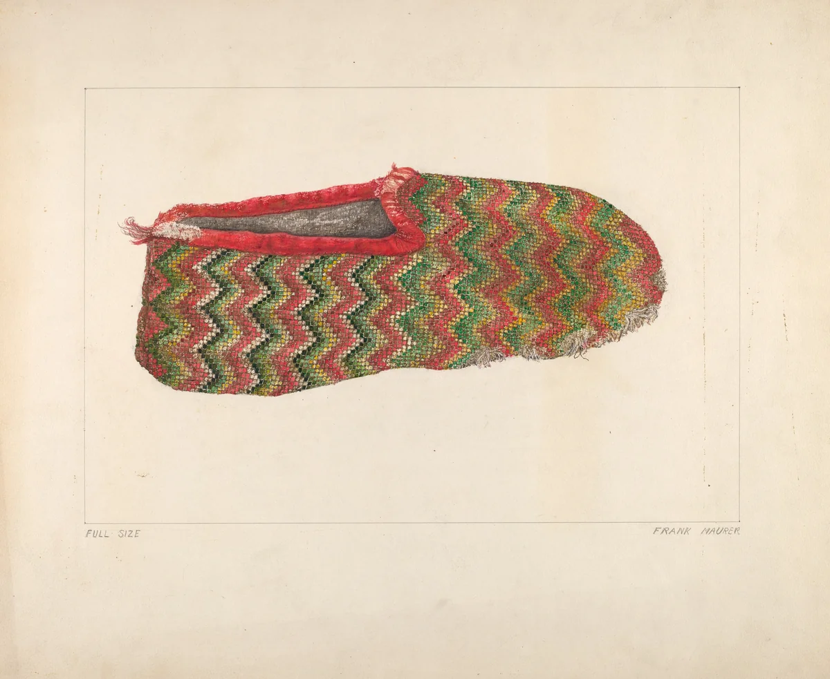 Woman's Slipper by Frank Maurer, index of american design, 1935-1942