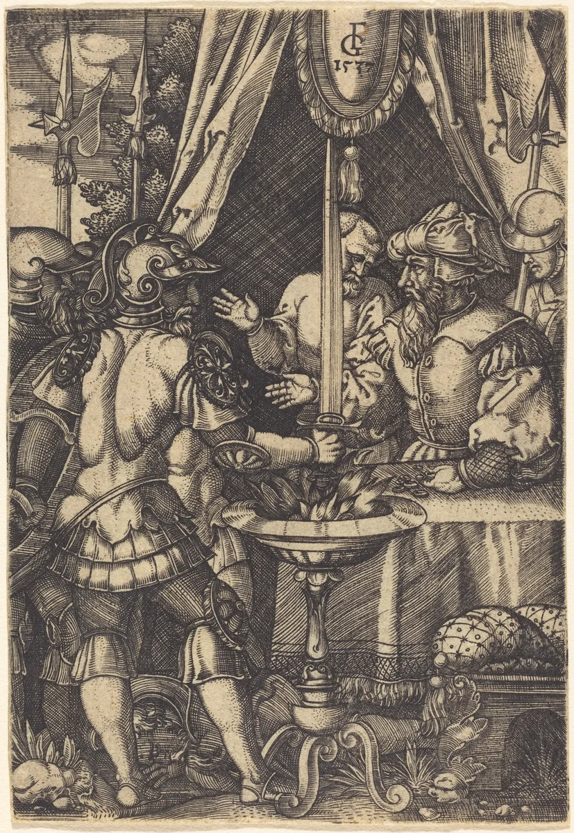 Mutius Scaevola by Monogrammist FG, print, 1537