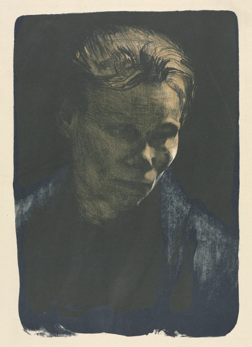 Working Woman with Blue Shawl by Käthe Kollwitz, print, 1903