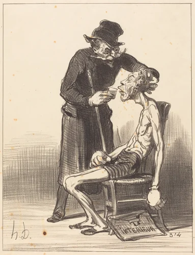Un Lutteur malheureux by Honoré Daumier, print, 1851