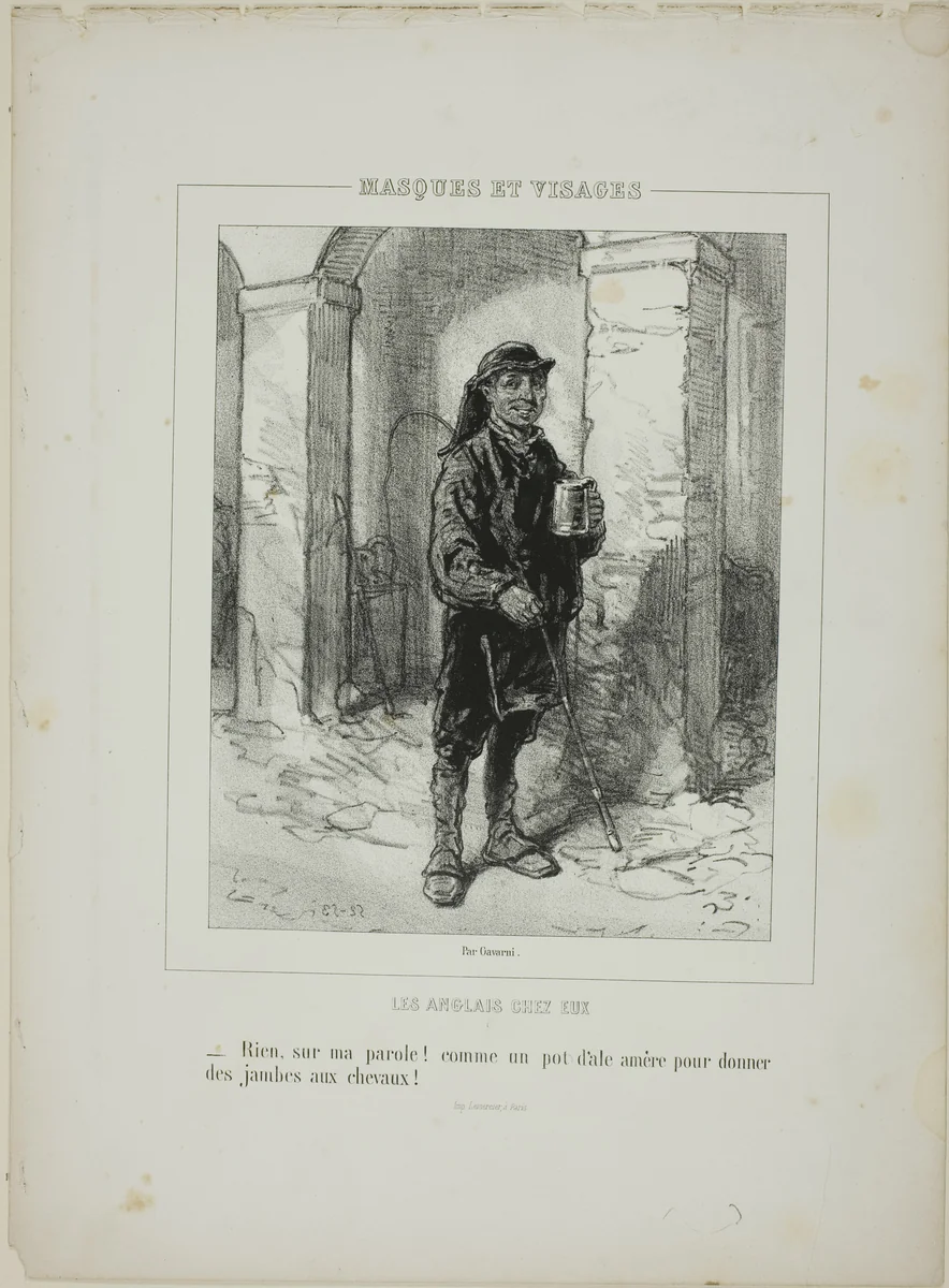 Les anglais chez eux: - Rien, sur ma parole!... by Paul Gavarni, print, 1853