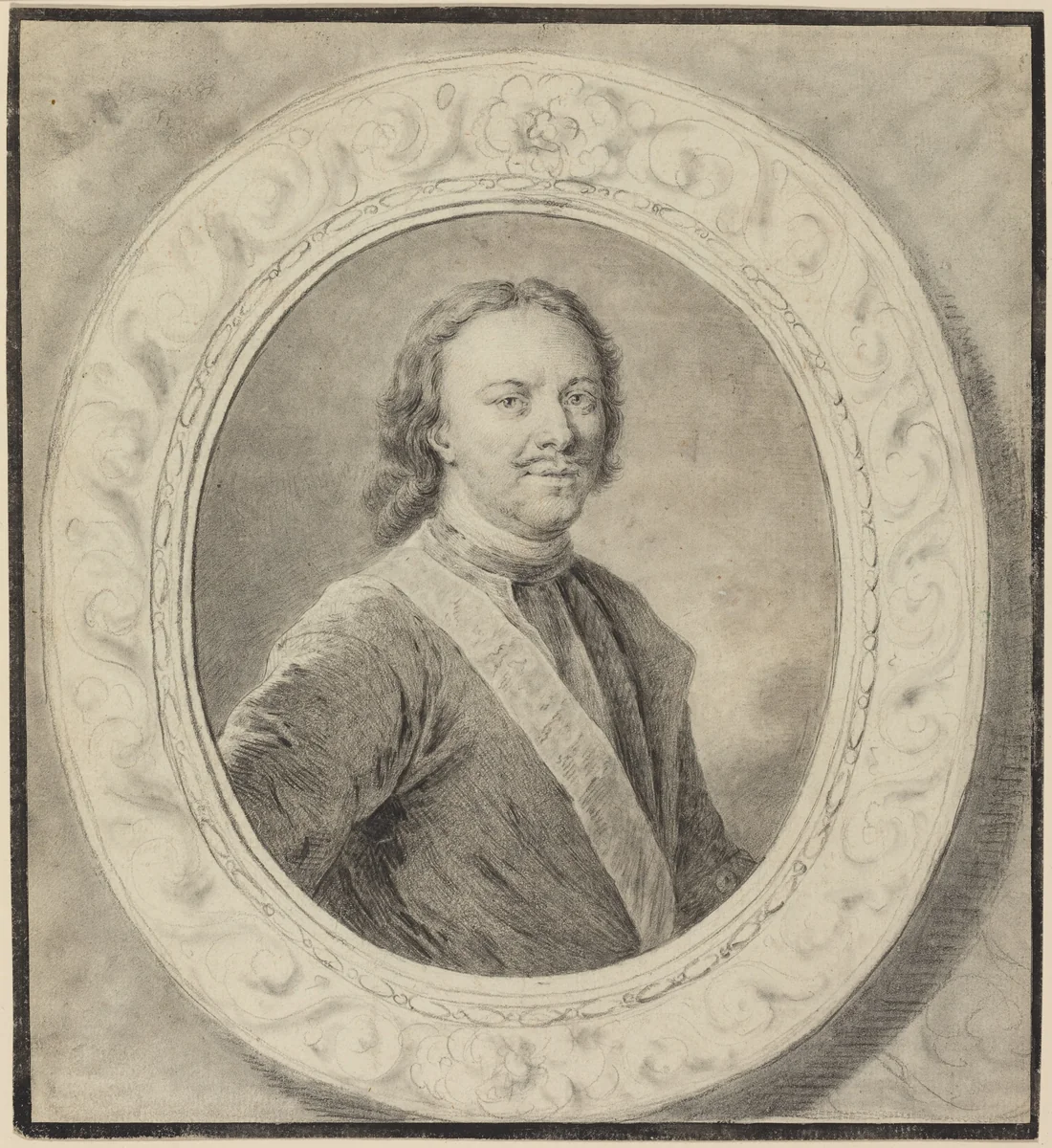 Peter the Great of Russia by Carl Guttenberg, drawing, 1743-1790