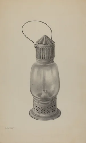 Hand Lantern by Amelia Tuccio, index of american design, 1938