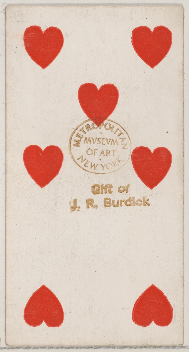 Seven Hearts, from the Playing Cards series (N84) to promote Turkish Cross-Cut Cigarettes for W. Duke, Sons and Co. by W. Duke, Sons & Co., print, 1888