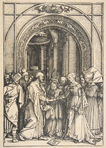 The Betrothal of the Virgin, from "The Life of the Virgin" by Albrecht Dürer, print, 1504