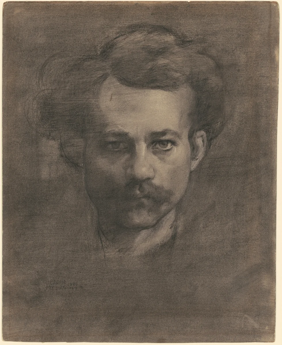 Self-Portrait by Jerome Myers, drawing, 1896