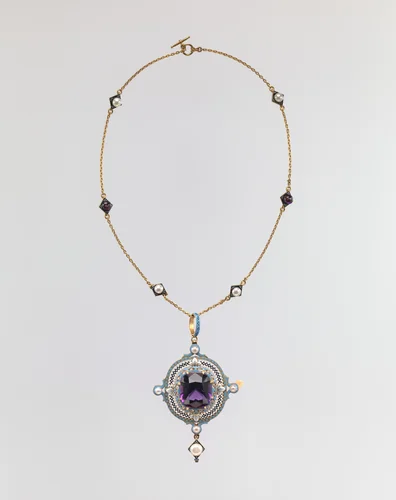 Renaissance revival pendant on chain by Carlo Giuliano, metalwork, 1830-1899