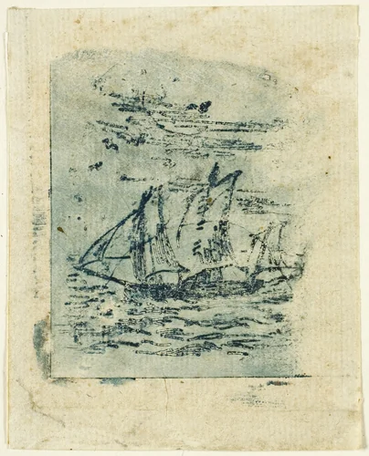 A Vessel Under Sail by Jean-François Millet, print, 1847