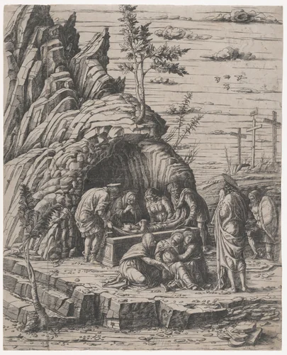 The Entombment of Christ by Simone Ardizzoni, print, 1465-1475