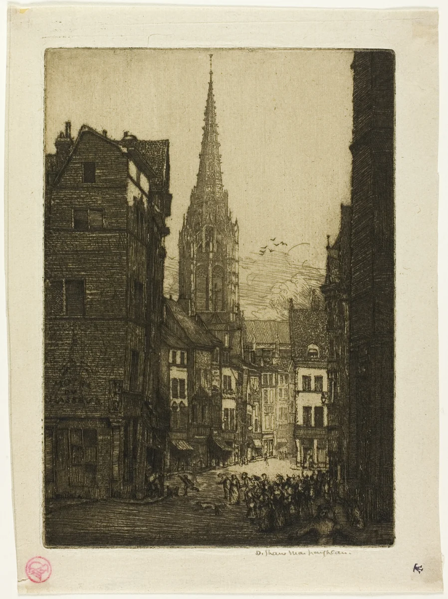 Rue du Chasseur, Rouen by Donald Shaw MacLaughlan, print, 1903