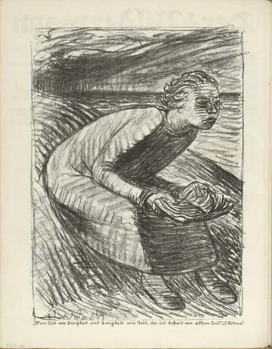 For Whom Time is an Eternity (Wem Zeit wie Ewigkeit) (plate, folio 26 verso) from the periodical Der Bildermann, vol. 1, no. 13 (Oct 1916) by Ernst Barlach, periodical, 1916
