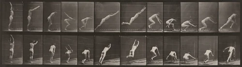 Plate Number 162. Jumping, standing broad jump by Eadweard Muybridge, photograph, 1887