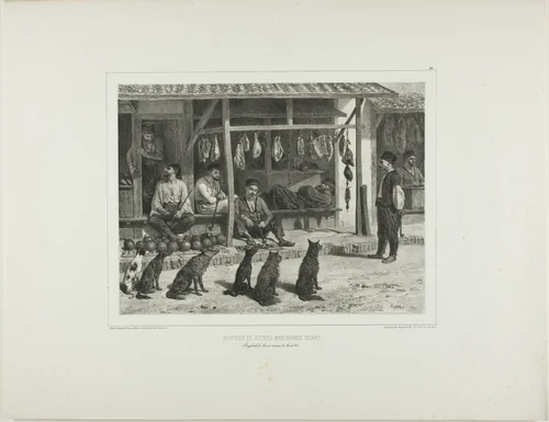 The Butcher and Other Tartar Merchants by Denis Auguste Marie Raffet, print, 1841