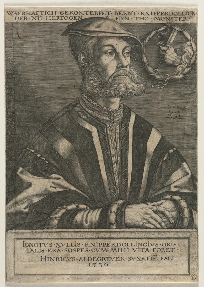 Bernt Knipperdolling by Heinrich Aldegrever, print, 1536