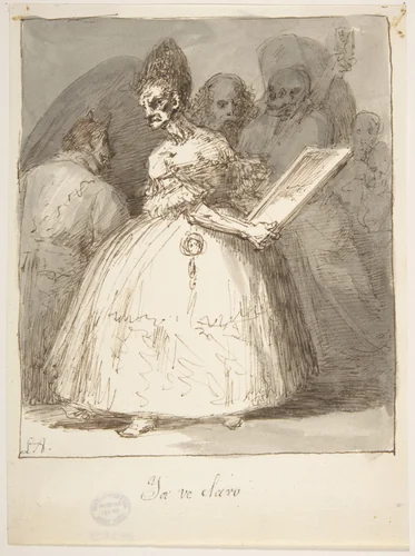 At Last She Sees Clearly (Ya ve claro) by Leonardo Alenza, drawing, 1807-1845