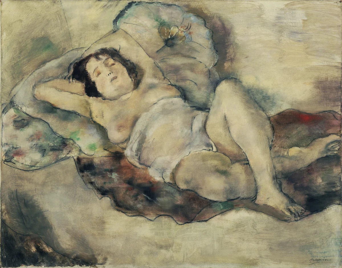 Reclining Model by Jules Pascin, painting, 1925