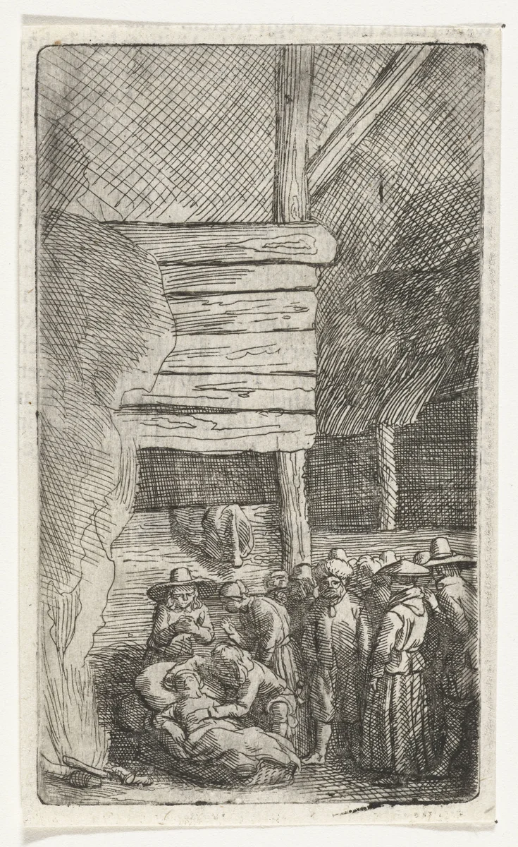 Stervende vrouw by Samuel van Hoogstraten, print, 1648-1650