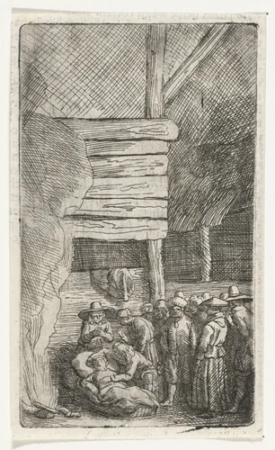 Stervende vrouw by Samuel van Hoogstraten, print, 1648-1650