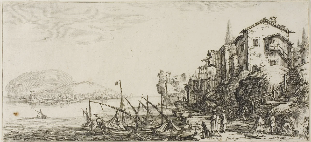 The Small Port, from Various Scenes Designed in Florence by Jacques Callot, print, 1618-1620