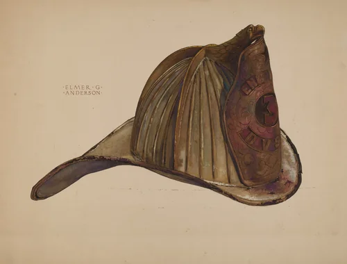 Fireman's Helmet by Elmer G. Anderson, index of american design, 1937