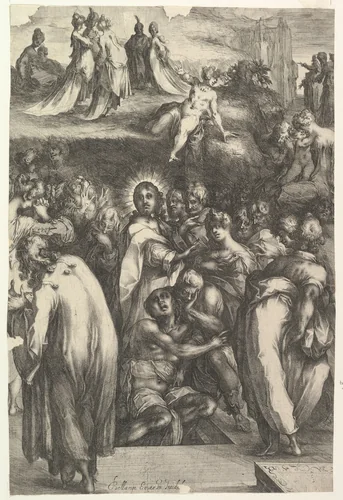 The Raising of Lazarus by Jacques Bellange, print, 1595-1616