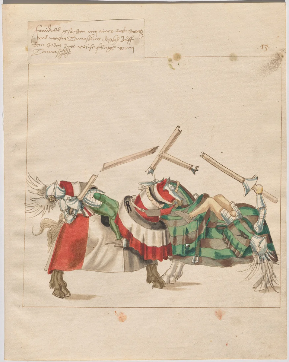 German Joust of Peace by German 16th Century, drawing, 1515