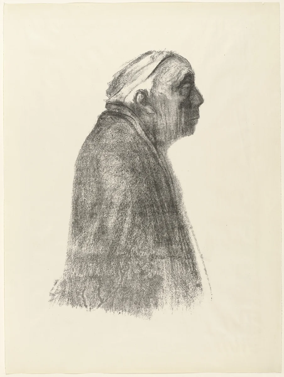 Self-Portrait in Profile Toward Right (Selbstbildnis im Profil nach rechts) by Käthe Kollwitz, print, 1938