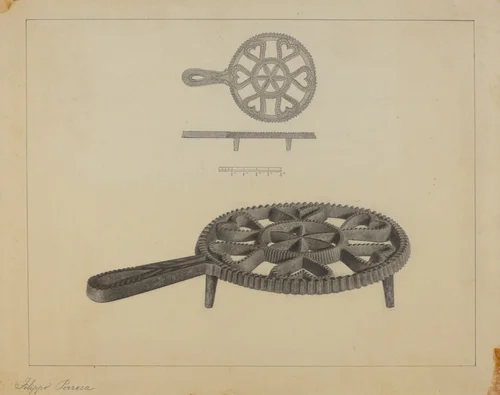 Pa. German Flat-iron Stand by Filippo Porreca, index of american design, 1935-1942