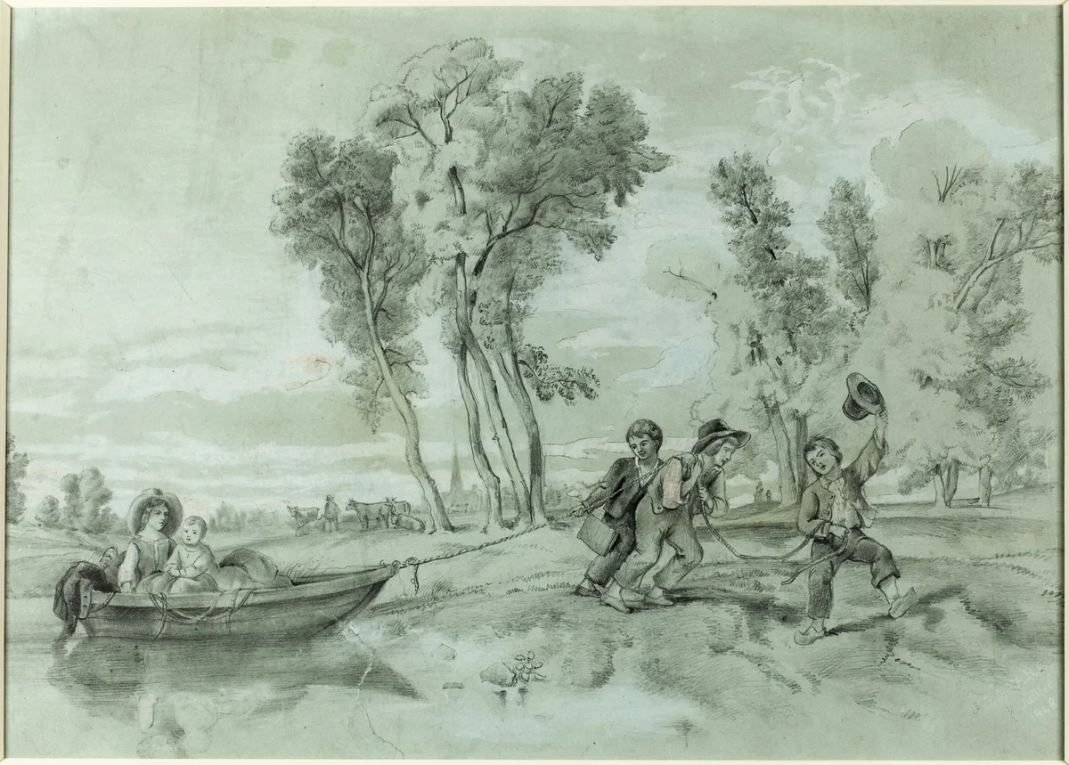 A Country Scene by John La Farge, drawing, 1848