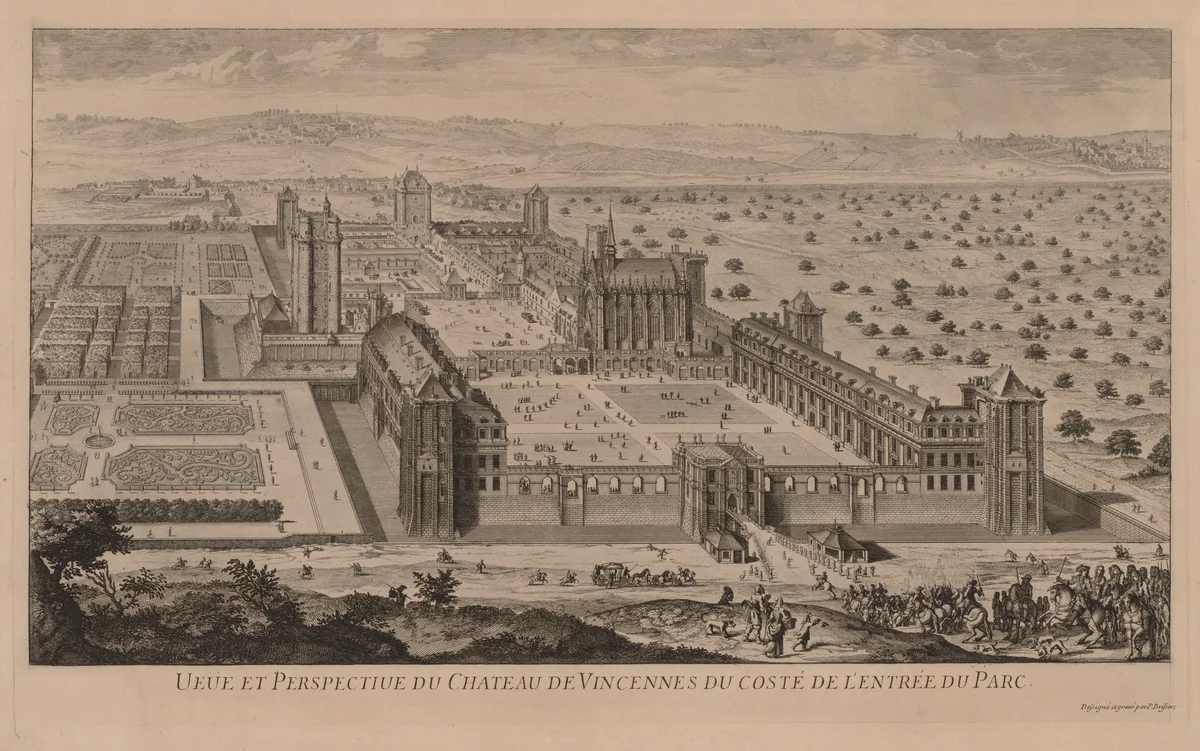 Perspective of Château of Vincennes by Pierre Brissart, print, 1650-1700