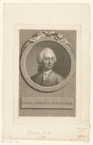 Portret van Karl Christian Gärtner by Johann Friedrich Bause, print, 1770