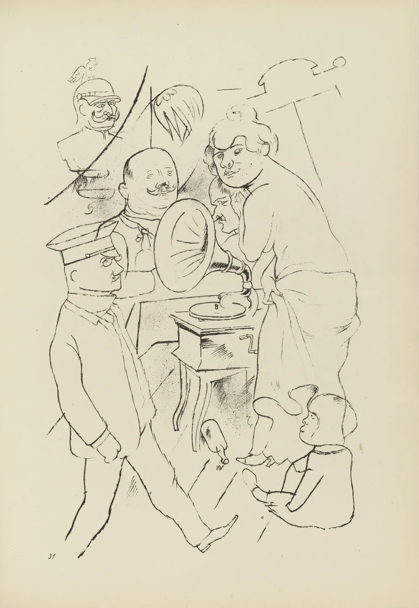 Die Macht der Musik (plate, folio 39) from Ecce Homo by George Grosz, illustrated book, 1922