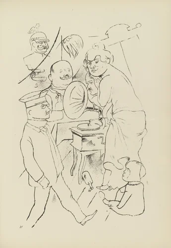 Die Macht der Musik (plate, folio 39) from Ecce Homo by George Grosz, illustrated book, 1922