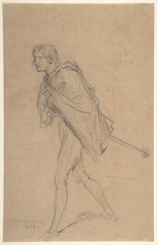 Cassio Bowing by Théodore Chassériau, drawing, 1852