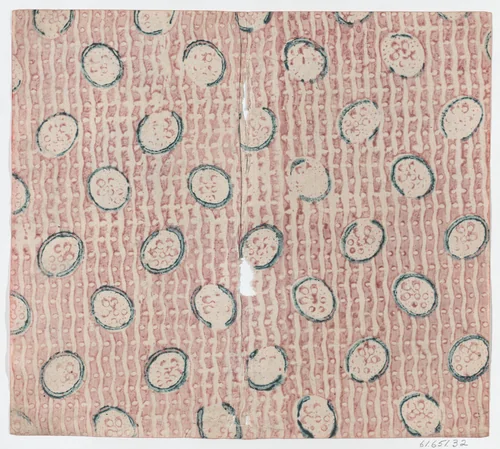 Sheet with curved line and oval pattern by anonymous, print, 1700-1800