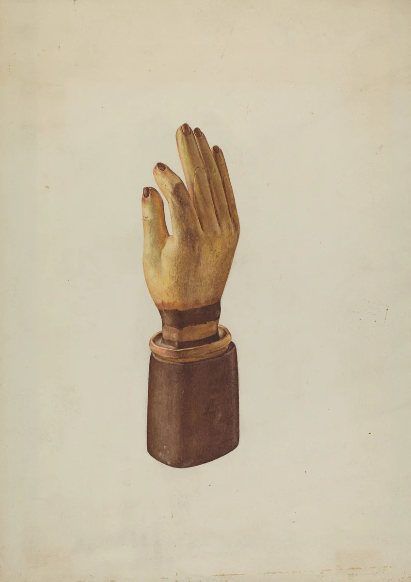 Hand Glove Advertisement by Robert Calvin, index of american design, 1938