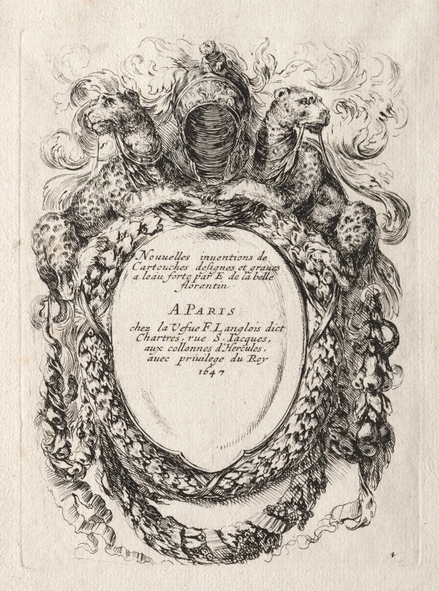 New Model for a Cartouche by Stefano della Bella, print, 1647
