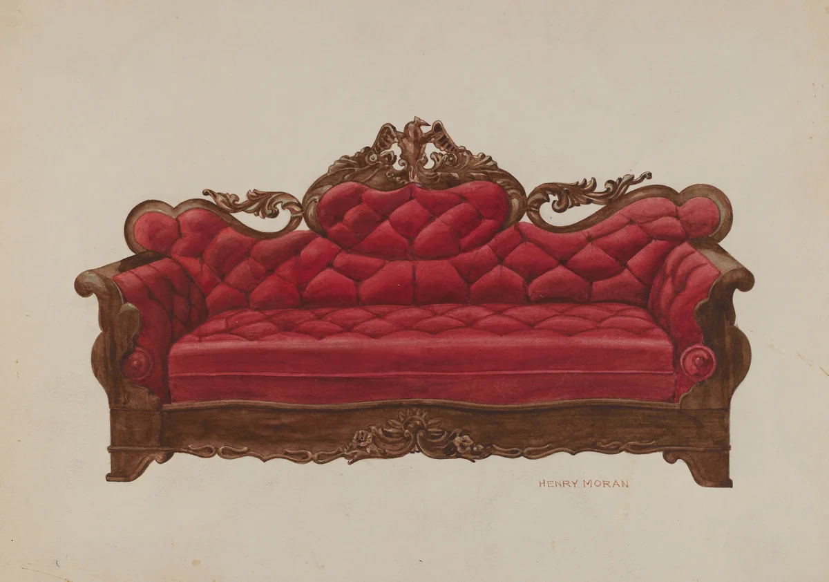 Settee (Eagle) by Henry Moran, index of american design, 1940