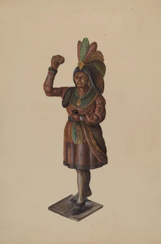 Cigar Store Indian by Walter Hochstrasser, index of american design, 1936