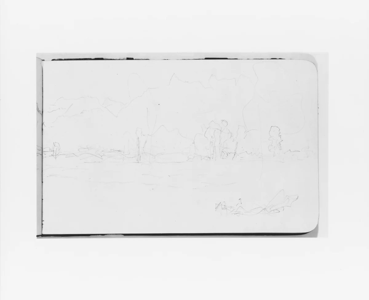 Mountain Landscape Sketch (from Sketchbook) by Albert Bierstadt, artwork, 1890