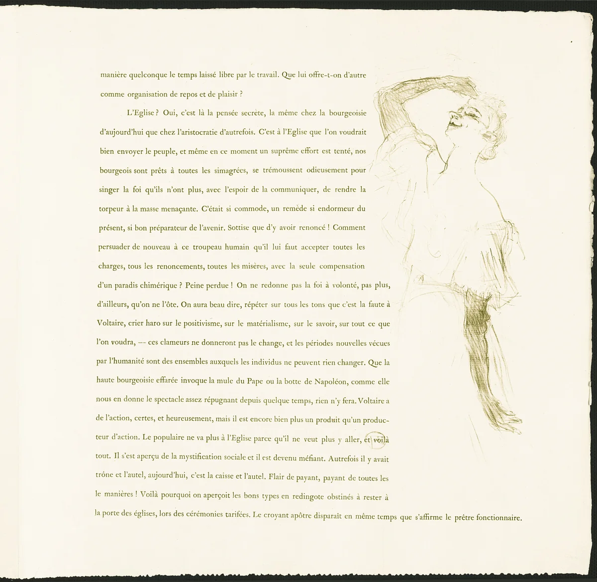 Yvette Guilbert by Henri de Toulouse-Lautrec, print, 1894