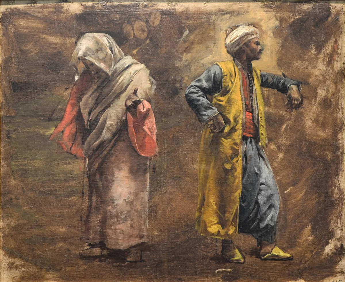 Study of Two Figures by Edwin Lord Weeks, artwork, 1873-1883
